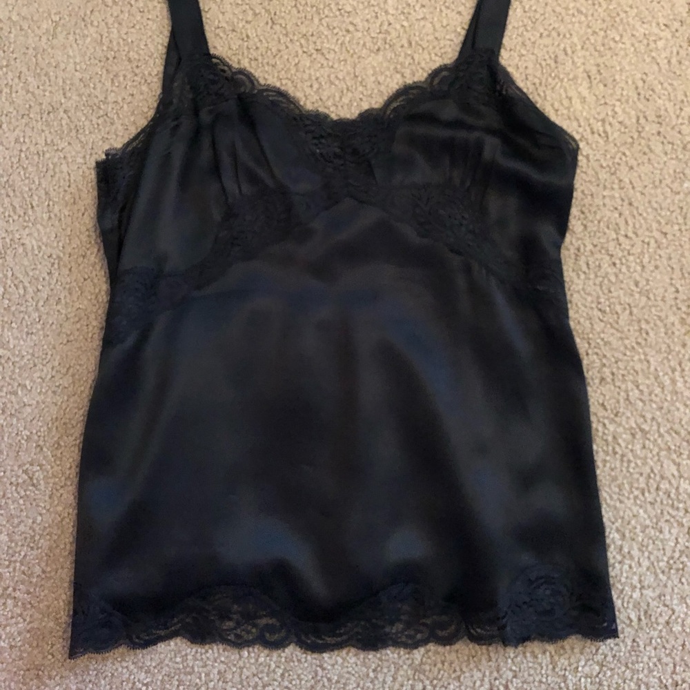 White House Black Market silk & lace camisole